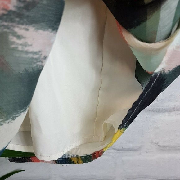 HD in Paris Anthropologie Brushstrokes Dress Sz 2 Beaded Collar - Picture 4 of 8